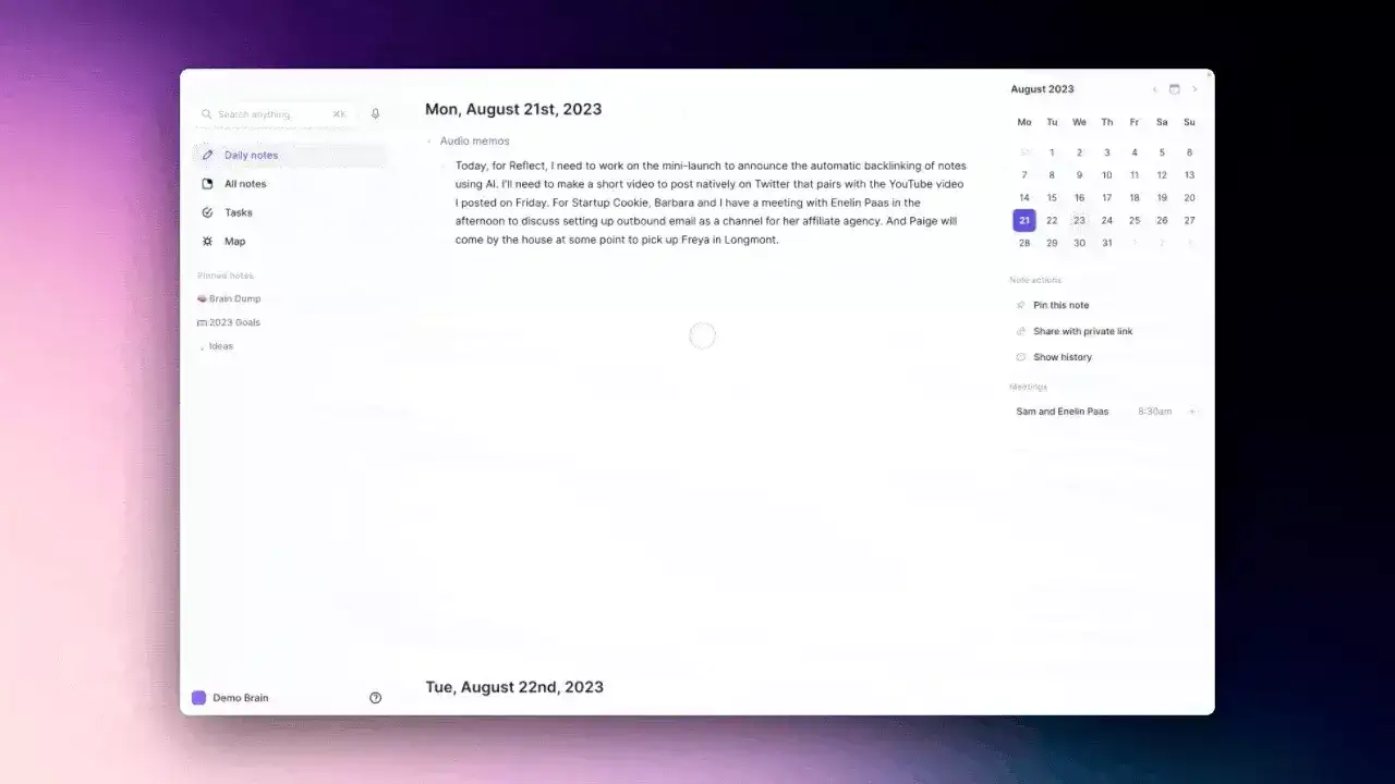 Reflect AI Note Taking